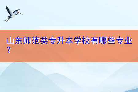 山東師范類專升本學(xué)校有哪些專業(yè)？