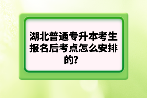 湖北普通專升本考生報名后考點怎么安排的？