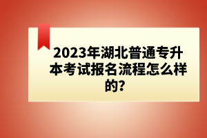 2023年湖北普通專升本考試報(bào)名流程怎么樣的？