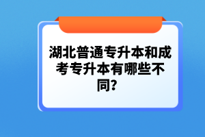 湖北普通專升本和成考專升本有哪些不同？