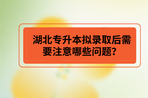 湖北專升本擬錄取后需要注意哪些問(wèn)題？