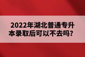 2022年湖北普通專升本錄取后可以不去嗎？