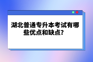 湖北普通專(zhuān)升本考試有哪些優(yōu)點(diǎn)和缺點(diǎn)？