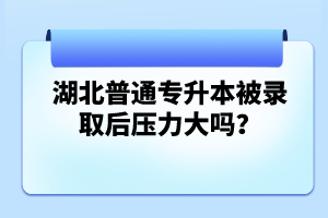 湖北普通專升本被錄取后壓力大嗎？