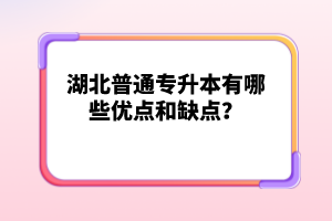 湖北普通專升本有哪些優(yōu)點(diǎn)和缺點(diǎn)？