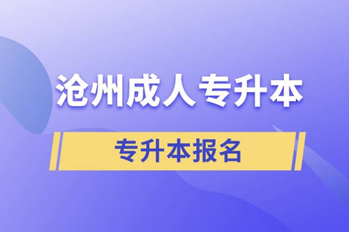 滄州成人專升本報(bào)名