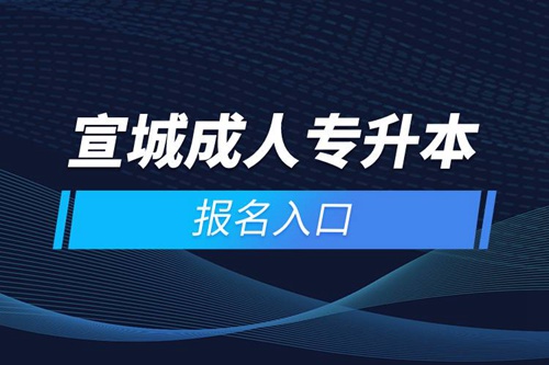 宣城成人專升本報名入口