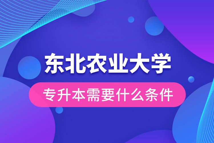 東北農業(yè)大學專升本需要什么條件？