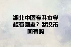 武漢有可以報中醫(yī)類專業(yè)的湖北普通專升本學(xué)校嗎？