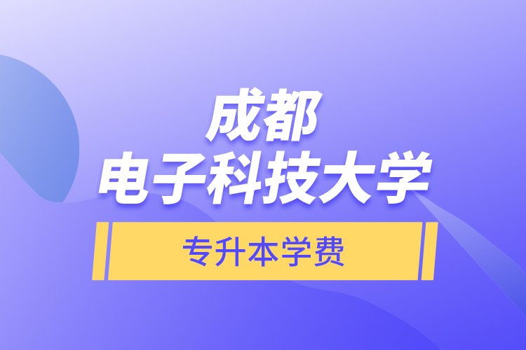 成都電子科技大學(xué)專升本學(xué)費