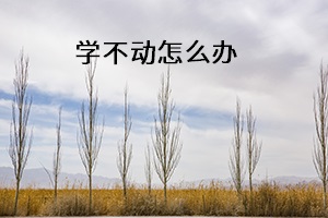 學(xué)不動怎么辦