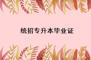 統(tǒng)招專升本畢業(yè)證