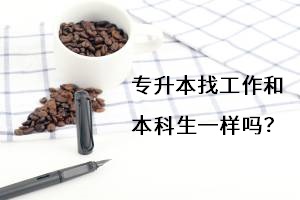 專升本找工作和本科生一樣嗎？